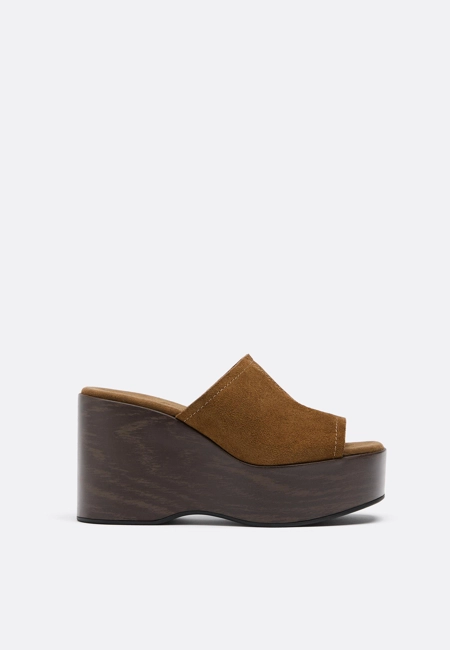 Stradivarius Босоножки на платформе из кожи