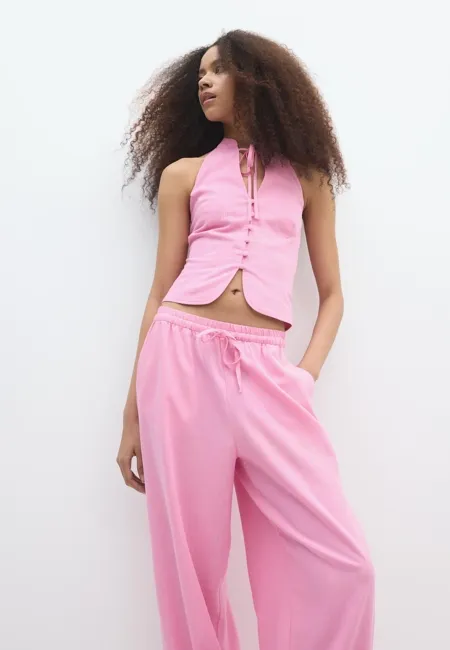 Топ ципао с горловиной халтер и пуговицами- Заказать в России