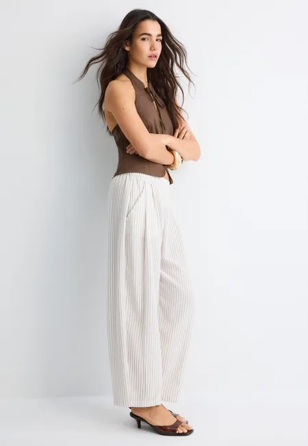 Струящиеся брюки barrel в полоску