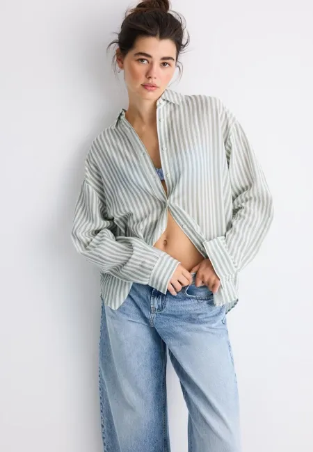 Рубашка под льняной эффект