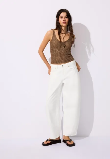 Трикотажный топ с блестящей нитью- Заказать в России