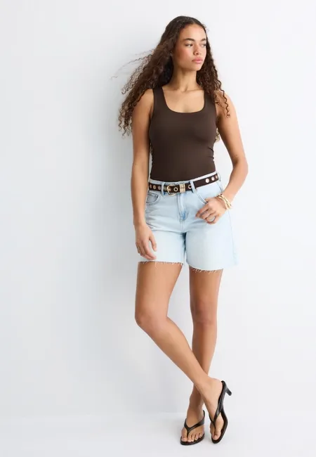 Топ с широкими бретелями из полиамида- Заказать в России