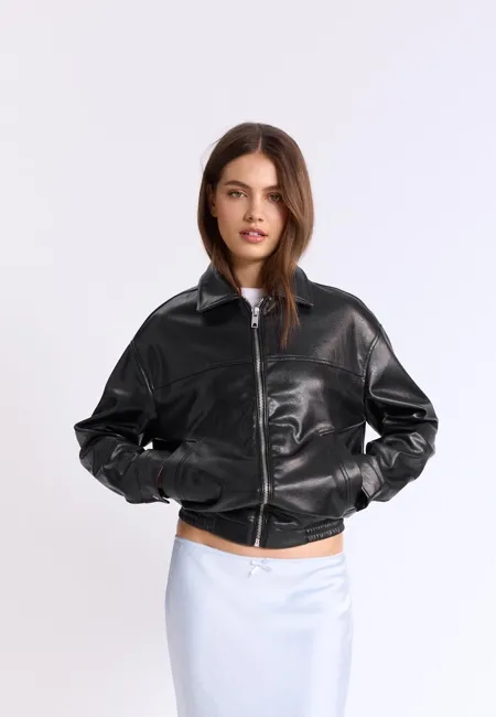 Куртка оверсайз из искусственной кожи- Заказать в России