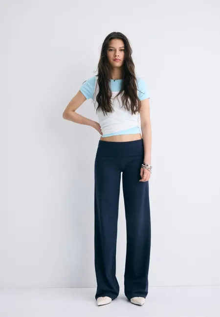 Леггинсы с отворотом на талии- Заказать в России