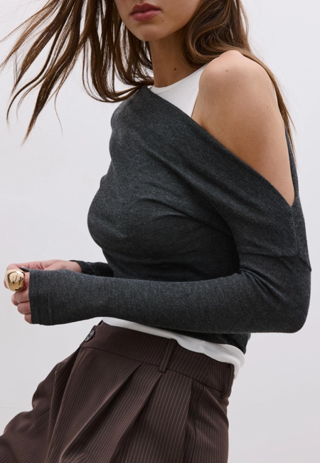 Асимметричная двойная футболка- Заказать в России