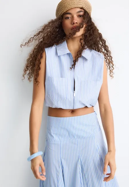 Stradivarius Рубашка без рукавов с молнией