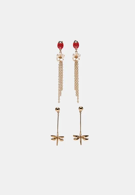 Набор из 2 длинных серег Garden