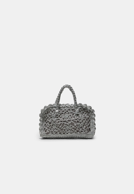 Stradivarius Сумка-тоут из металлизированного крючком купить с доставкой.