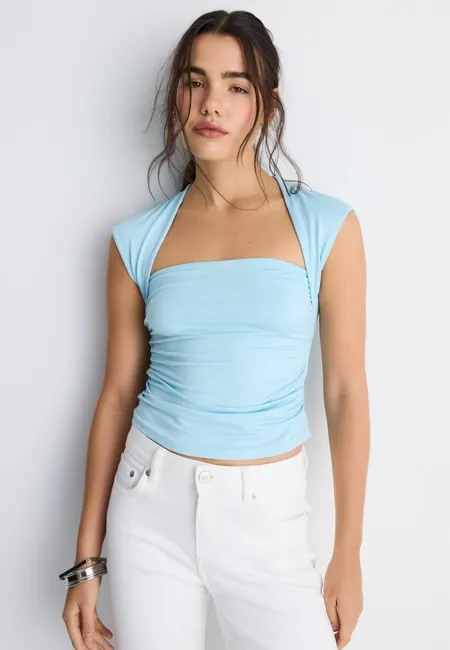 Майка из полиамида с квадратным вырезом- Заказать в России