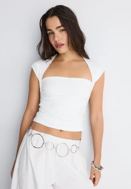 Майка из полиамида с квадратным вырезом- Заказать в России