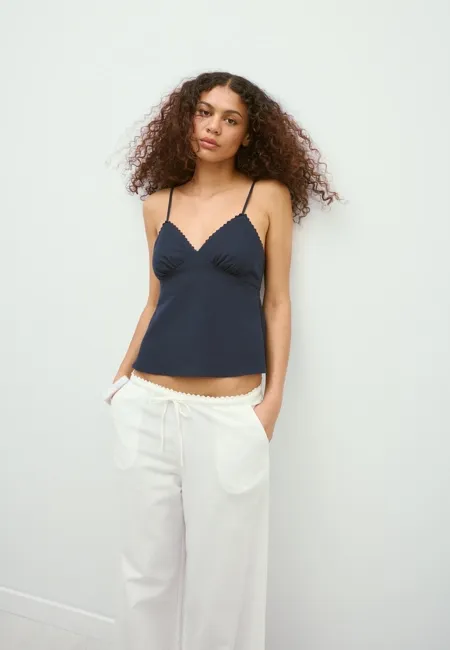 Рустичный топ с бретельками- Заказать в России