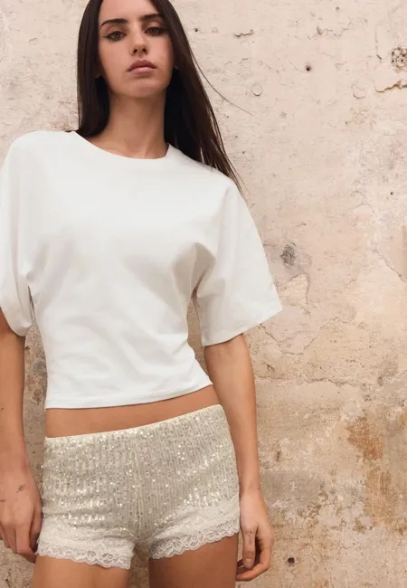 Шорты из паеток и кружева- Заказать в России