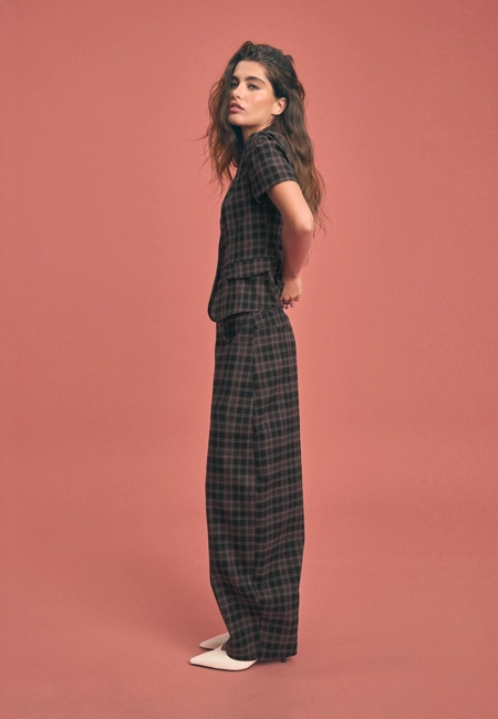 Stradivarius Классические клетчатые брюки BARREL
