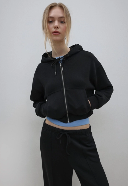 Толстовка на молнии из мягкой ткани- Заказать в России