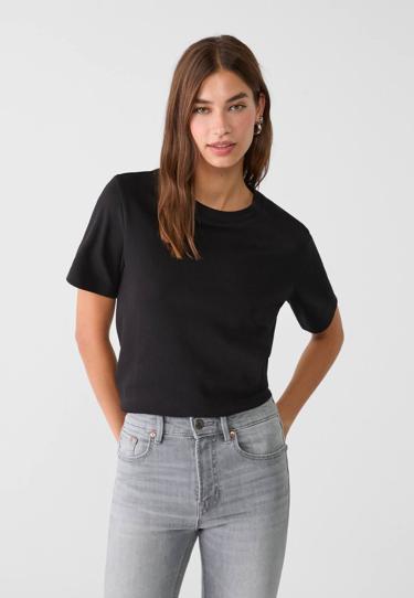 Stradivarius Базовая футболка классического кроя из плотной ткани