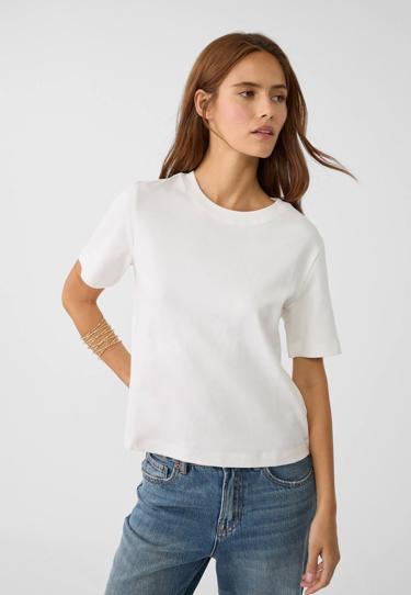 Stradivarius Базовая футболка классического кроя из плотной ткани