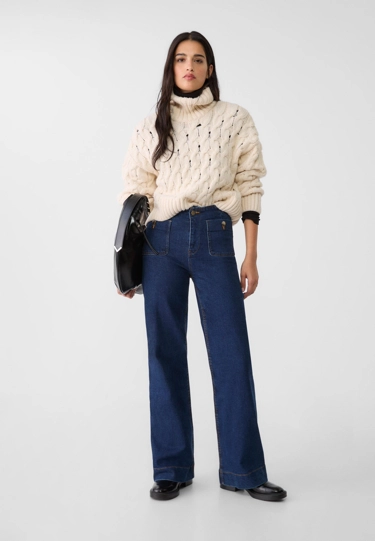 Джинсы D77 в минималистичном стиле с карманами- Заказать в России