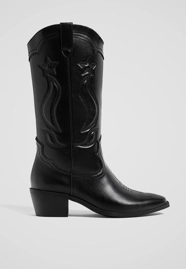 Stradivarius Сапоги на каблуке в ковбойском стиле купить с доставкой.