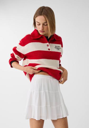 Stradivarius Мини-юбка из струящегося смесового льна