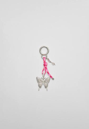 Stradivarius Брелок с подвеской “бабочка”, отделанной стразами