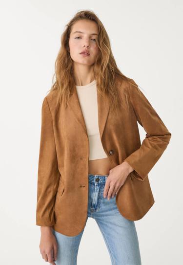 Stradivarius Блейзер из искусственной замши