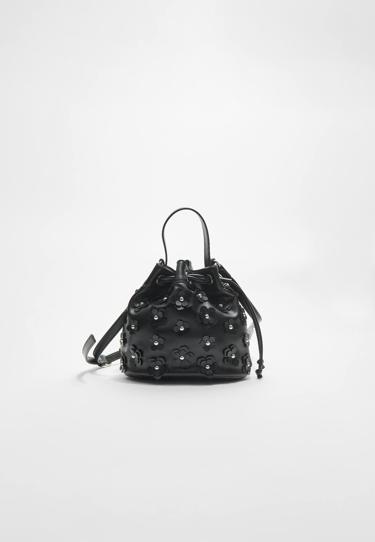 Stradivarius Сумка с плечевым ремнем, заклепками и цветочным принтом