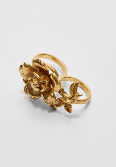 Stradivarius Двойное кольцо макси с цветком