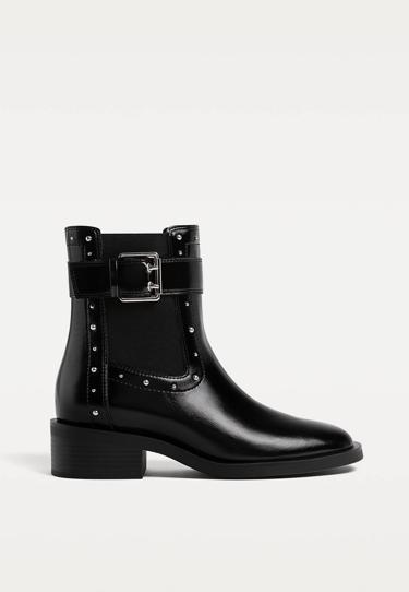 Stradivarius Высокие ботинки с заклепками