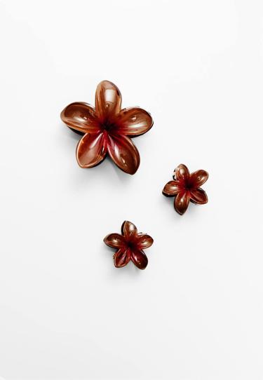 Stradivarius Набор из 3 заколок для волос с деталями “цветы”