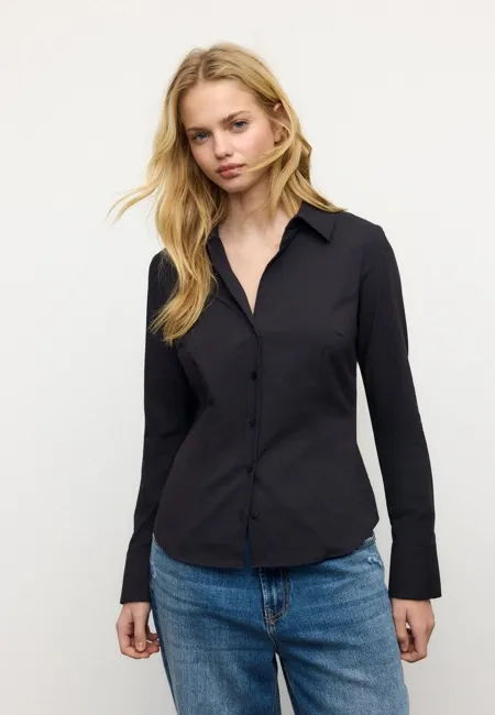Базовая рубашка облегающего кроя- Заказать в России