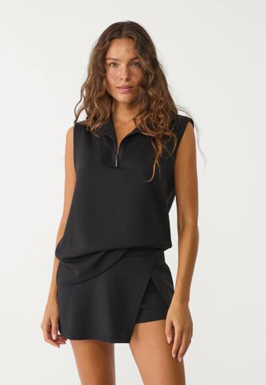 Stradivarius Жилет из мягкой ткани с молнией