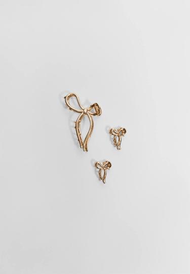 Stradivarius Набор из 3 заколок для волос с бантиком