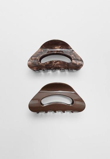 Stradivarius Набор из двух больших заколок для волос с рельефным узором