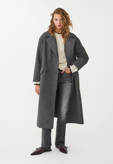 Stradivarius Пальто оверсайз из ткани SOFT TOUCH