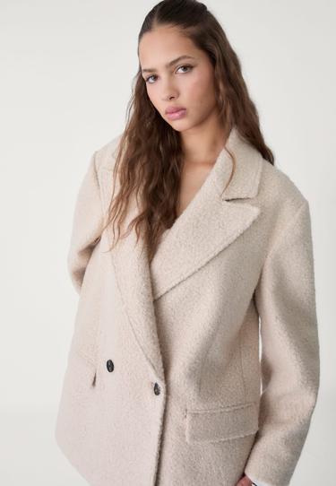 Stradivarius Короткое пальто из искусственной овчины