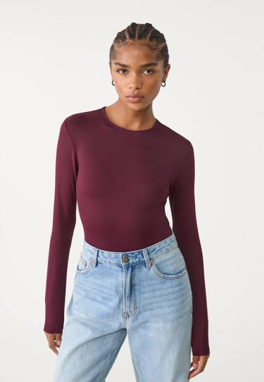 Stradivarius Боди из полиамида с длинными рукавами