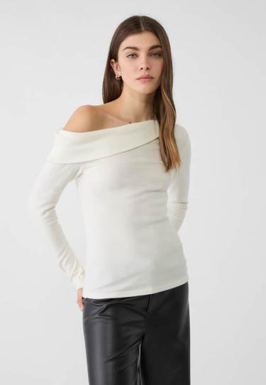 Stradivarius Трикотажный топ асимметричного кроя