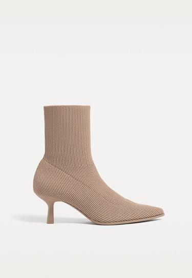Stradivarius Ботильоны с верхом из трикотажа на высоком каблуке