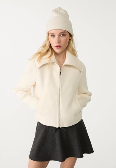 Stradivarius Мягкая трикотажная куртка с контрастной отделкой