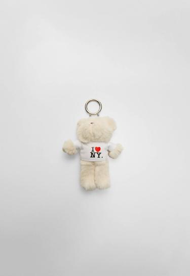 Stradivarius I Love NY bear charm key ring