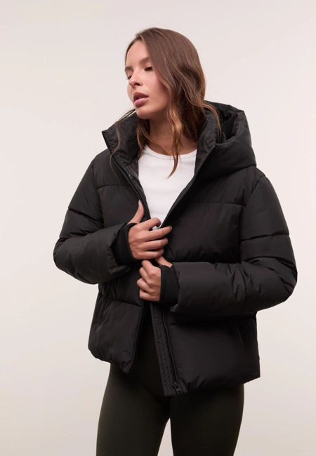 Stradivarius Базовая стеганая куртка с капюшоном