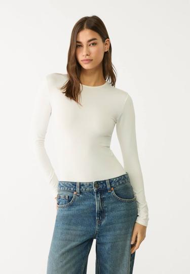 Stradivarius Боди из полиамида с длинными рукавами