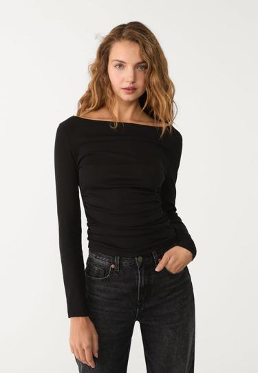Stradivarius Футболка с длинными рукавами и сборками