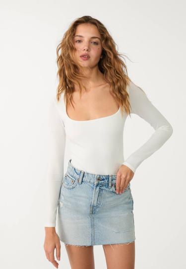 Stradivarius Боди с квадратным вырезом