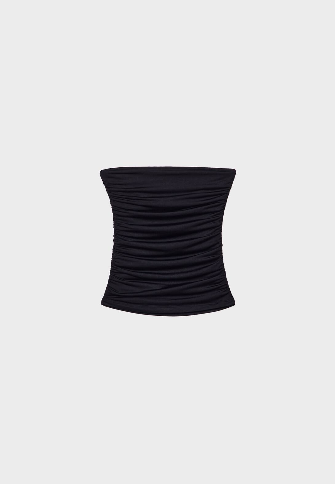 Драпированный кроп-топ с V-образным вырезом