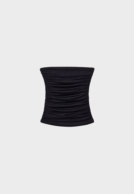 Драпированный кроп-топ с V-образным вырезом