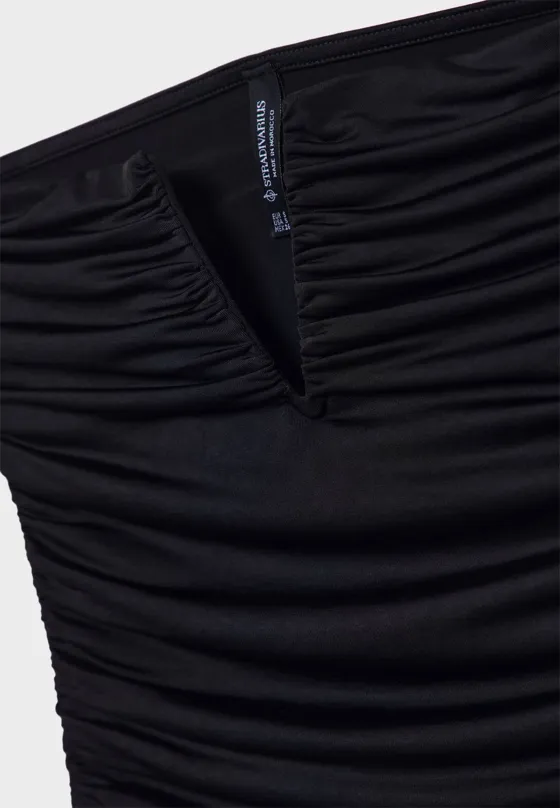 Драпированный кроп-топ с V-образным вырезом