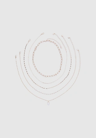 Набор из 5 подвесок с розовым камнем- Заказать в России
