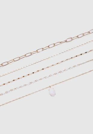 Набор из 5 подвесок с розовым камнем- Заказать в России