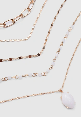 Набор из 5 подвесок с розовым камнем- Заказать в России